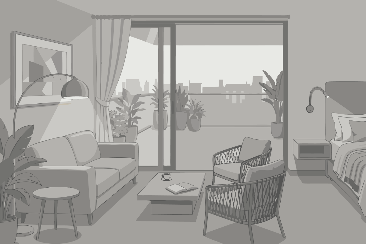 Studio with Balcony